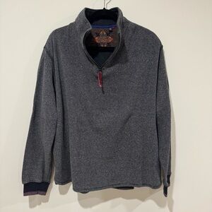 Robert Graham long sleeve grey quarter zip sweater pullover shirt size large